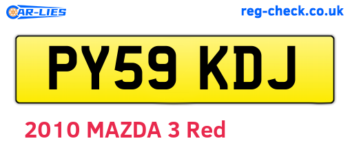 PY59KDJ are the vehicle registration plates.