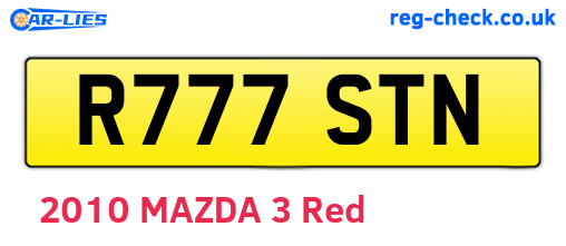 R777STN are the vehicle registration plates.
