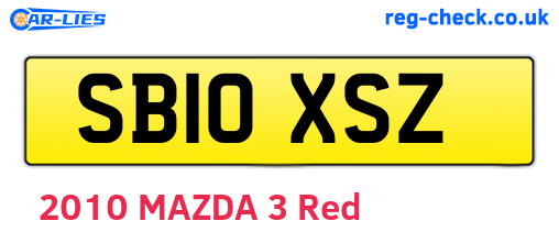 SB10XSZ are the vehicle registration plates.