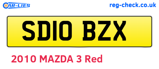 SD10BZX are the vehicle registration plates.