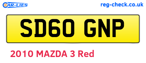 SD60GNP are the vehicle registration plates.