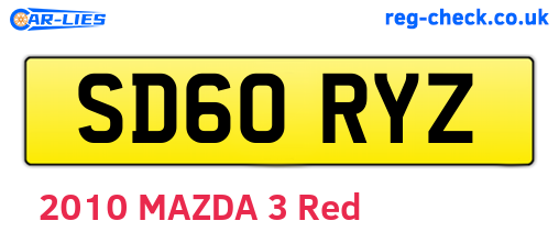 SD60RYZ are the vehicle registration plates.