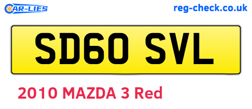 SD60SVL are the vehicle registration plates.