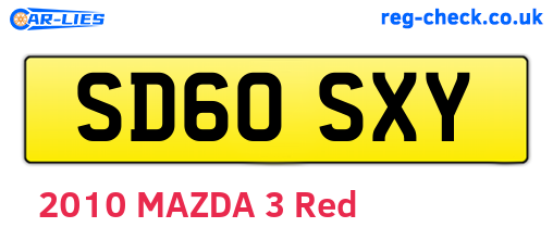SD60SXY are the vehicle registration plates.