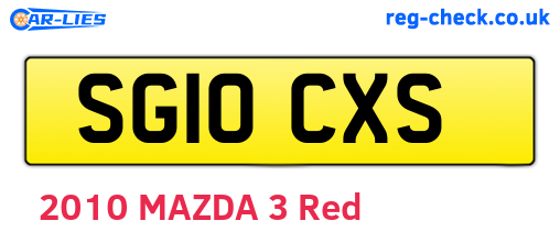 SG10CXS are the vehicle registration plates.