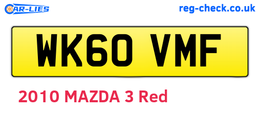 WK60VMF are the vehicle registration plates.