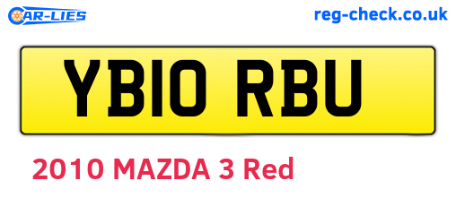 YB10RBU are the vehicle registration plates.