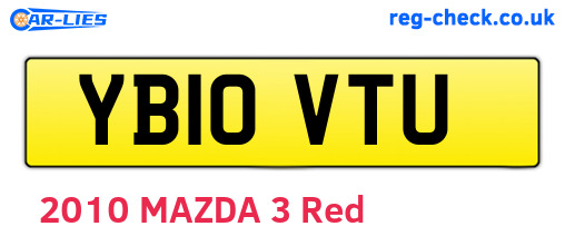 YB10VTU are the vehicle registration plates.