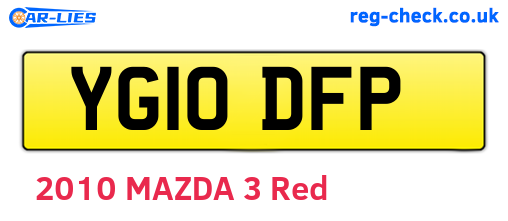 YG10DFP are the vehicle registration plates.