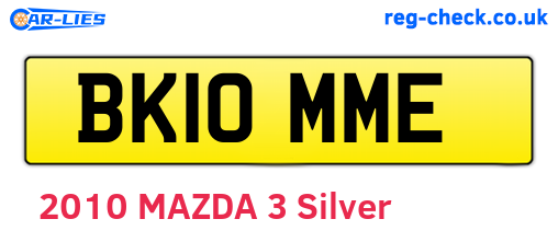 BK10MME are the vehicle registration plates.