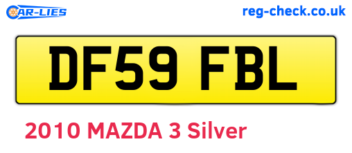 DF59FBL are the vehicle registration plates.