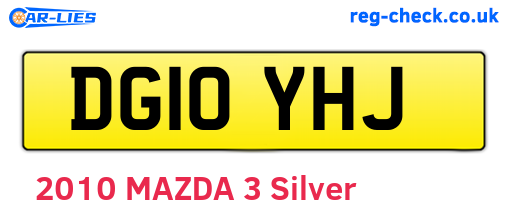 DG10YHJ are the vehicle registration plates.