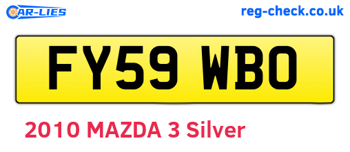 FY59WBO are the vehicle registration plates.