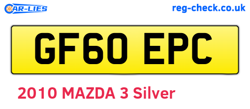 GF60EPC are the vehicle registration plates.