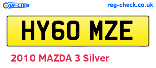 HY60MZE are the vehicle registration plates.