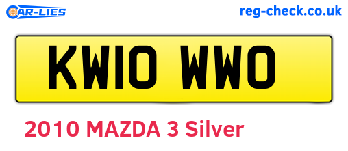 KW10WWO are the vehicle registration plates.