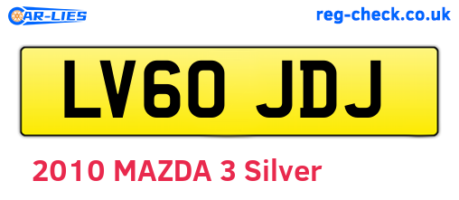 LV60JDJ are the vehicle registration plates.