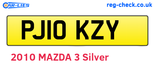 PJ10KZY are the vehicle registration plates.