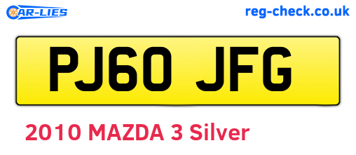 PJ60JFG are the vehicle registration plates.