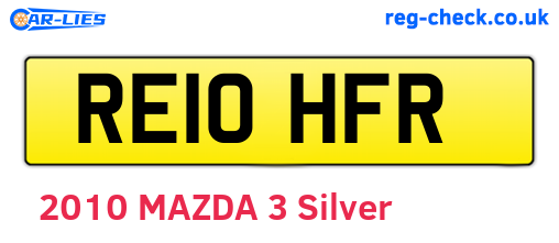 RE10HFR are the vehicle registration plates.