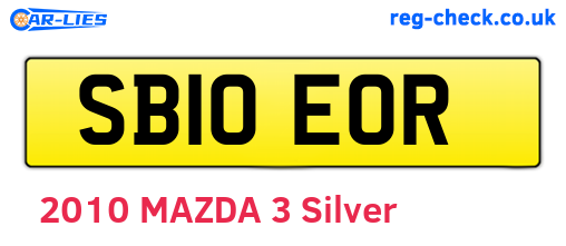 SB10EOR are the vehicle registration plates.