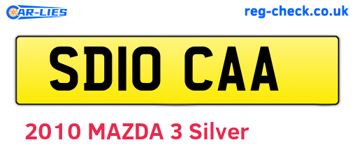 SD10CAA are the vehicle registration plates.