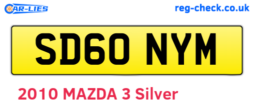 SD60NYM are the vehicle registration plates.