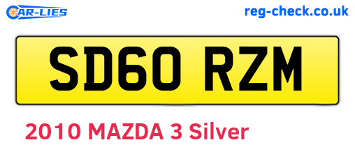 SD60RZM are the vehicle registration plates.