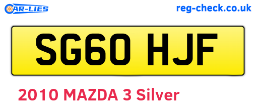 SG60HJF are the vehicle registration plates.