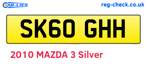 SK60GHH are the vehicle registration plates.