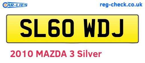 SL60WDJ are the vehicle registration plates.
