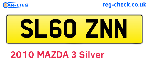 SL60ZNN are the vehicle registration plates.