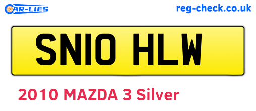 SN10HLW are the vehicle registration plates.