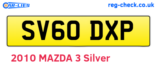 SV60DXP are the vehicle registration plates.