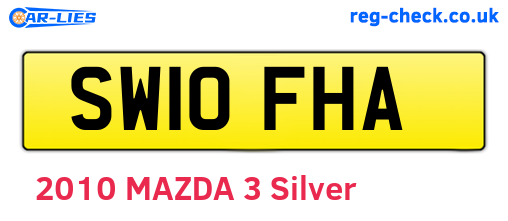 SW10FHA are the vehicle registration plates.
