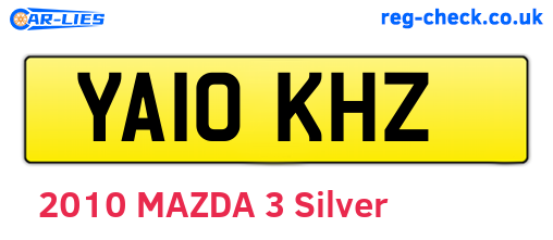 YA10KHZ are the vehicle registration plates.
