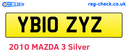 YB10ZYZ are the vehicle registration plates.