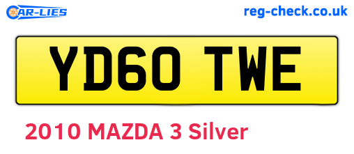 YD60TWE are the vehicle registration plates.