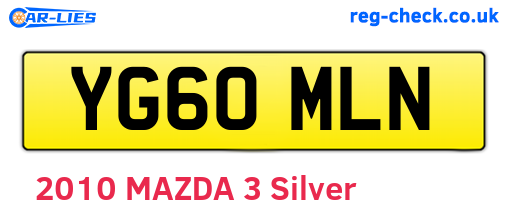 YG60MLN are the vehicle registration plates.