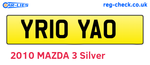 YR10YAO are the vehicle registration plates.