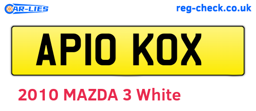 AP10KOX are the vehicle registration plates.