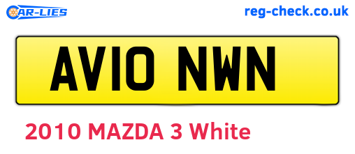 AV10NWN are the vehicle registration plates.