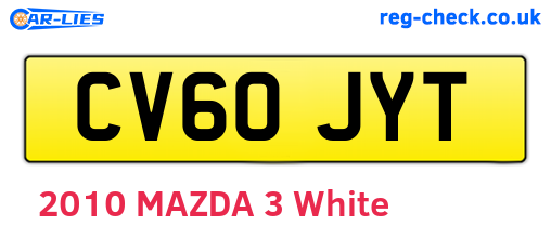 CV60JYT are the vehicle registration plates.