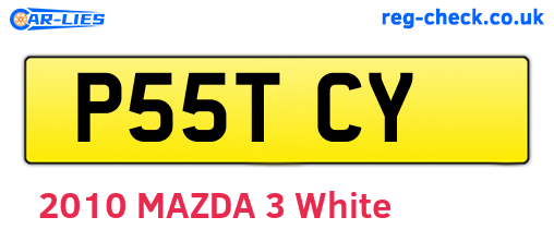 P55TCY are the vehicle registration plates.