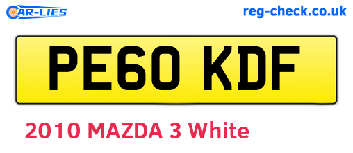 PE60KDF are the vehicle registration plates.