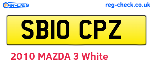 SB10CPZ are the vehicle registration plates.