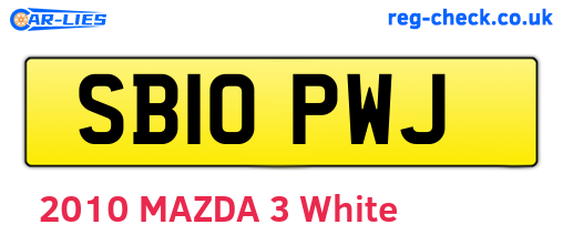 SB10PWJ are the vehicle registration plates.