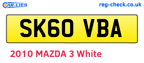 SK60VBA are the vehicle registration plates.