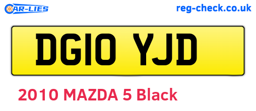 DG10YJD are the vehicle registration plates.