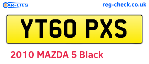 YT60PXS are the vehicle registration plates.